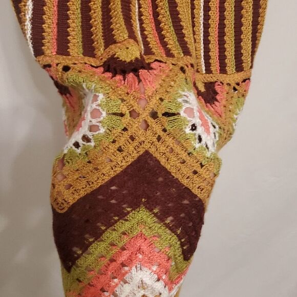 NWT SO Goods for Life Women's Skirt XS Brown Orange Crochet Knit Midi Boho - Picture 8 of 16